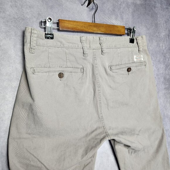 Flag & Anthem Pants Men 31x30 Warm Gray Straight Leg Casual Chino Stretch Cotton - Picture 8 of 15